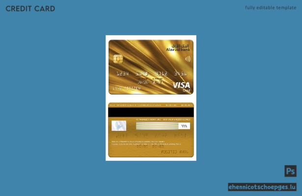 Beispielvorschau der Alawwal Bank Visa Goldkarte aus Saudi-Arabien